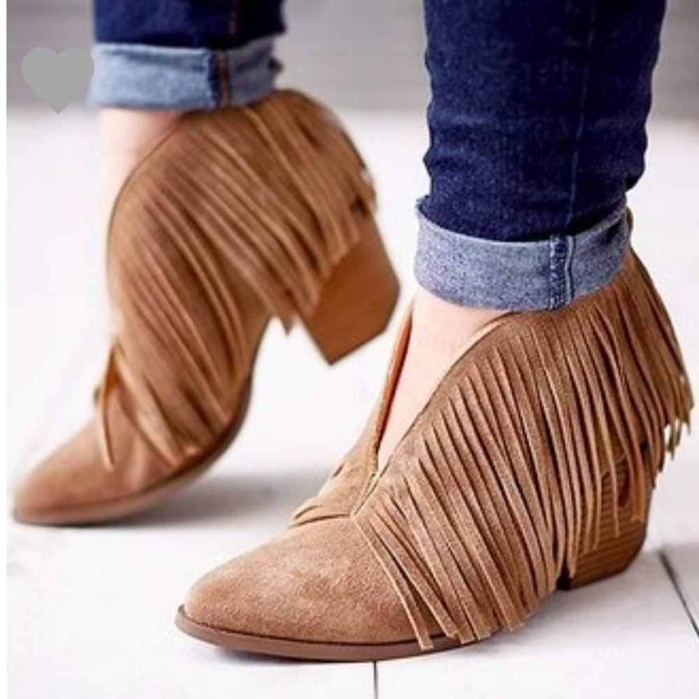 Fringe booties